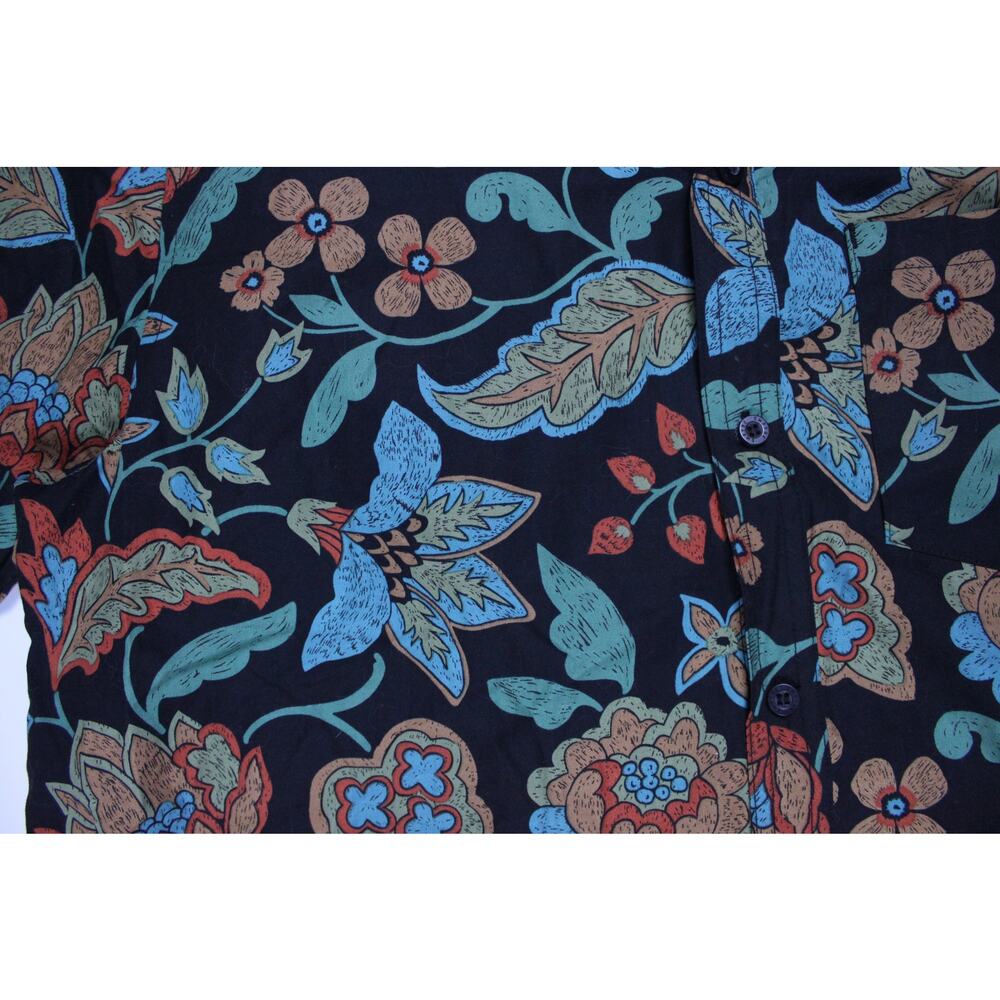 Empyre Pacsun men shirt short matching set button black floral print skate L NEW - Picture 3 of 6